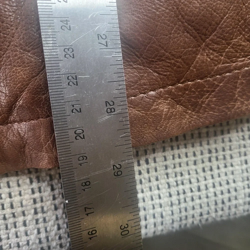 Hugo Boss Jacket Mens 42 Regular Brown Leather Joaco Military Pockets‎ Zip Lined